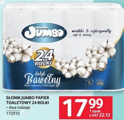 Papier toaletowy SŁONIK JUMBO 24 rolki promocja w Selgros