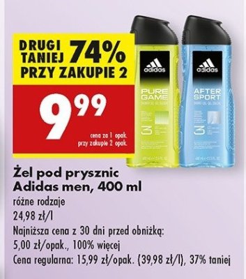 Żel pod prysznic Adidas men after sport Adidas cosmetics promocja