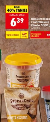 Kapusta kiszona z marchewką Swojska Chata, 1000 g/900 g promocja w Biedronka