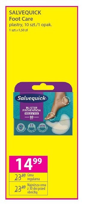 Plastry foot care na pęcherze i otarcia Salvequick promocja