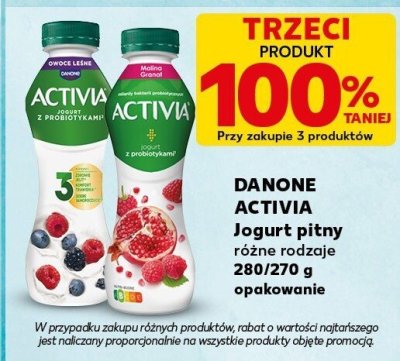 Jogurt pitny różne rodzaje trzeci -100% taniej promocja w Kaufland