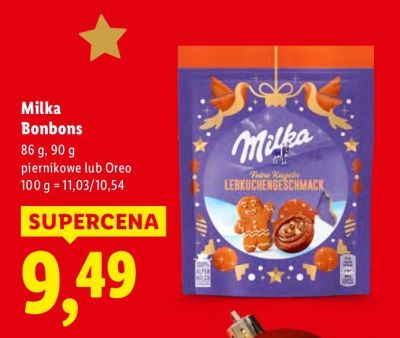 Czekolada Milka Bonbons piernikowe lub Oreo promocja w Lidl