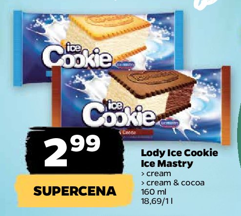 L贸d 艣mietankowo-czekoladowy ICE MASTRY ICE COOKIE promocja
