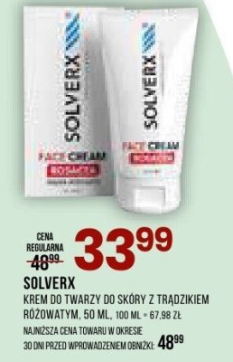 Krem do twarzy do skóry z trądzikiem różowatym Solverx 50 ml promocja w Drogerie Natura