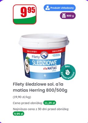 Filety śledziowe sol. a'la matias Herring promocja w Dino