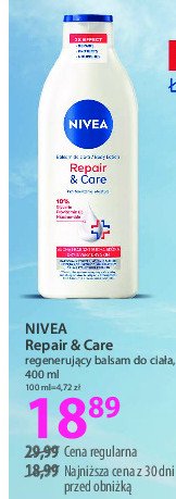 Regenerujący balsam do ciała repair & care Nivea dry promocja w Hebe