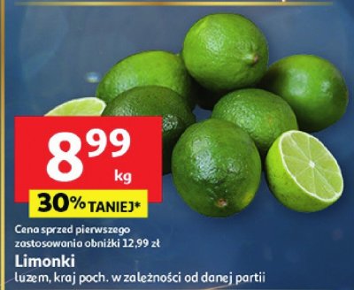 Limonki luzem, kraj poch. w zależności od danej partii promocja w Auchan