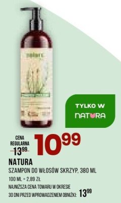 Szampon NATURA do włosów skrzyp, 380 ml promocja w Drogerie Natura