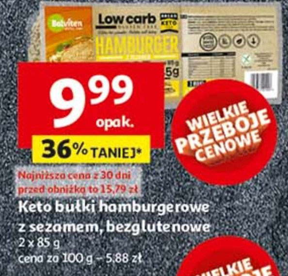 Bułki hamburgerowe keto Balviten promocja w Auchan