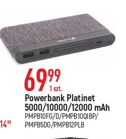 Power bank pmpb12plb 12000 mah czarny Platinet promocja