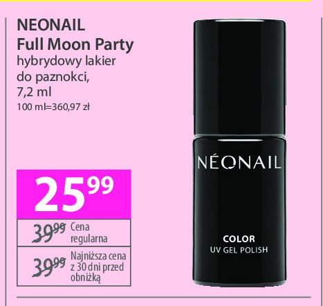 Lakier hybrydowy full moon party NEONAIL COLORS OF FREEDOM promocja w Hebe