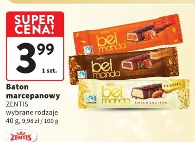 Baton marcepanowy Zentis wybrane rodzaje promocja w Intermarche