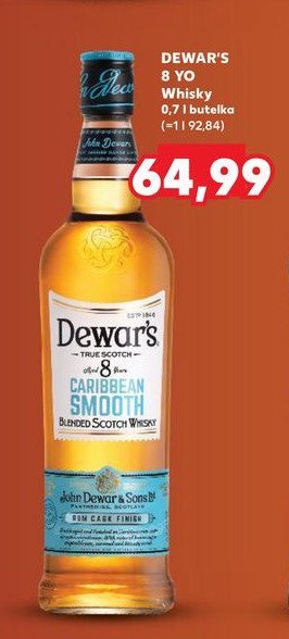 Whisky Dewar's 8 caribbean smooth promocja