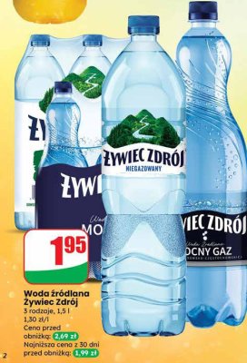 Woda źródlana niegazowana promocja w Dino