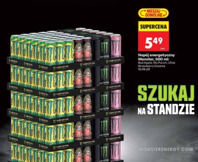 Napój energetyczny Monster Ultra Strawberry Dreams 500 ml promocja w Biedronka