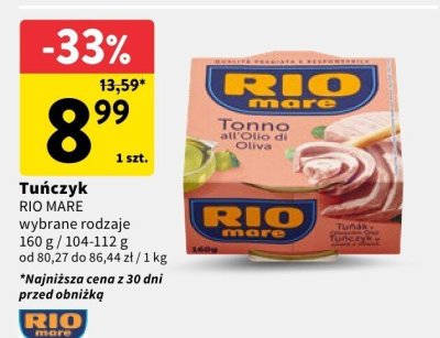 Tuńczyk RIO MARE wybrane rodzaje promocja w Intermarche