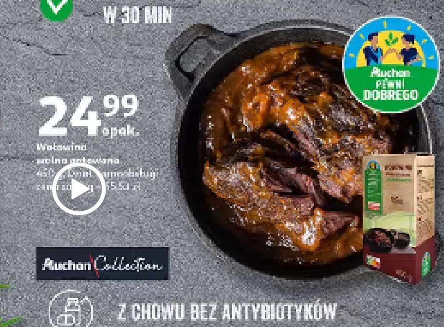 Wołowina wolno gotowana Auchan pewni dobrego promocja