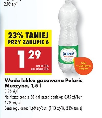 Woda lekko gazowana POLARIS MUSZYNA promocja