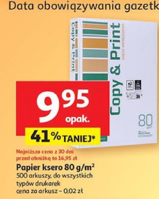 Papier ksero Copy & Print 80 g/m² Auchan promocja w Auchan