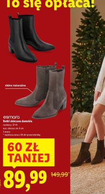 Botki skórzane damskie esmara szare promocja w Lidl
