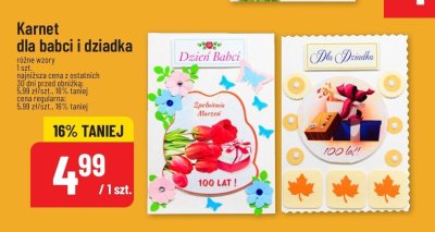 Karnet dla babci i dziadka różne wzory promocja w POLOmarket