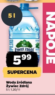 Woda źródlana 5 l, promocja w Netto