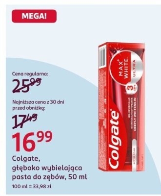 Pasta do zębów Colgate, słodko wybielająca pasta do zębów, 50 ml promocja w Rossmann