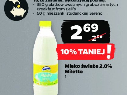 Mleko 2 % Miletto promocja