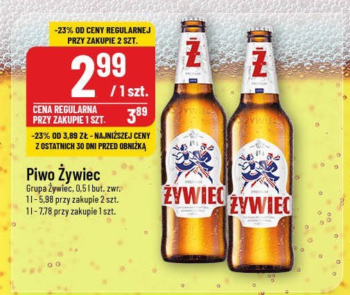 Piwo Żywiec jasne pełne promocja w POLOmarket