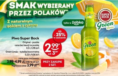 Piwo Super Bock Green Limão butelka bezzwrotna promocja w Żabka
