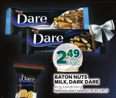 Baton Nuts Milk, Dark Dare promocja w Stokrotka