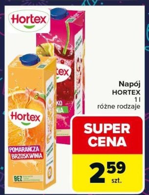 Napój Hortex różne rodzaje promocja w Carrefour