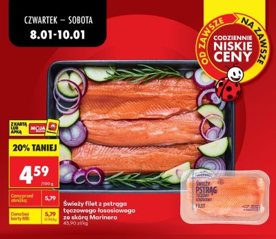 Filet z pstrąga tęczowego łososiowego ze skórą Marinero promocja w Biedronka