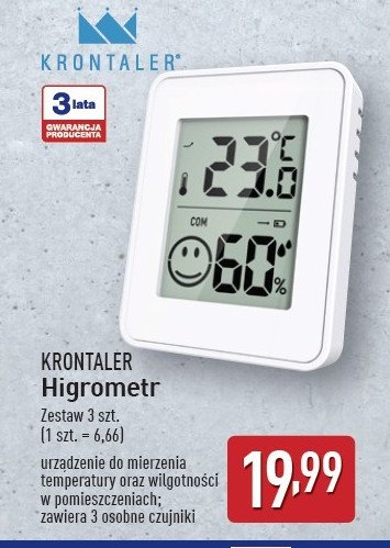 Higrometr termiczny Krontaler promocja w Aldi