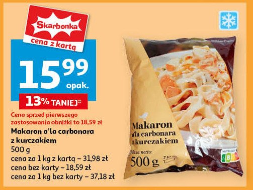 Makaron a'la carbonara z kurczakiem AUCHAN COLLECTION promocja w Auchan