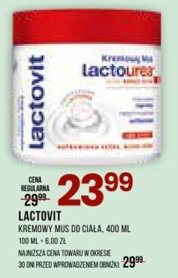 Kremowy mus Lactovit do ciała, 400 ml promocja w Drogerie Natura