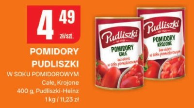 Pomidory Pudliszki w soku pomidorowym Krojone promocja w Chorten