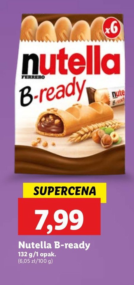 Chlebki z nadzieniem Nutella b-ready promocja w Lidl