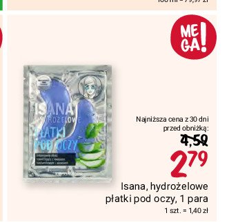Hydrożelowe płatki pod oczy Isana promocja