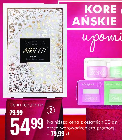 Zestaw maseczek do twarzy Missha airy fit promocja w Super-Pharm