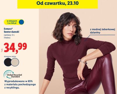 Sweter damski s-xxxl promocja w Lidl