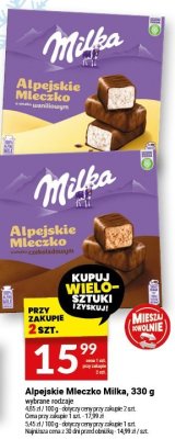 Alpejskie Mleczko Milka, 330 g promocja w Twój Market