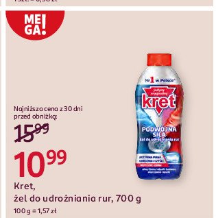 Żel do udrożniania rur Kret promocja w Rossmann