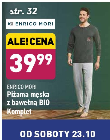 Piżama męska z bawełną bio m-xxl Enrico mori promocja