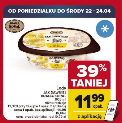 Lody o smaku tarty cytrynowej Bracia koral lody jak dawniej promocja