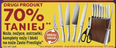 Noże, nożyce, ostrzałki, komplety noży i bloki na noże drugi -70% Zavio Prestigio promocja w POLOmarket
