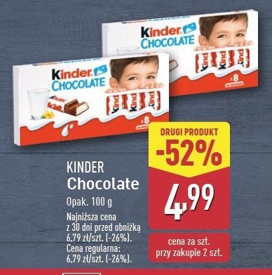 Czekoladki Kinder Chocolate promocja