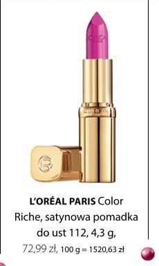 Pomadka L'ORÉAL PARIS Color Riche, satynowa promocja w Hebe