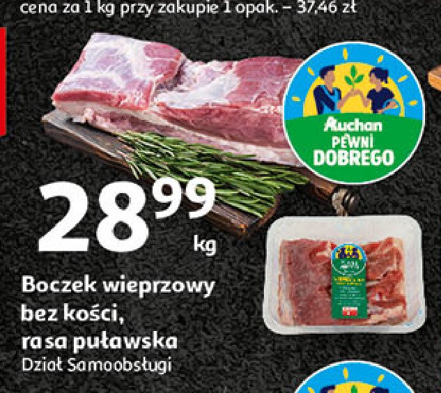 Boczek wieprzowy bez ko艣ci Auchan pewni dobrego promocja