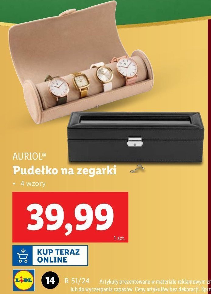 Pudełko na zegarki Auriol promocja